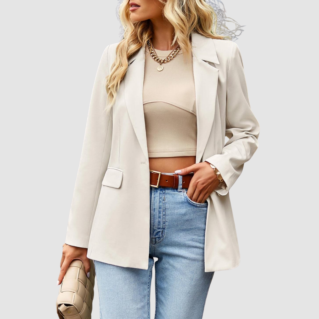 Magdalena - Eleganter beiger Oversize-Blazer