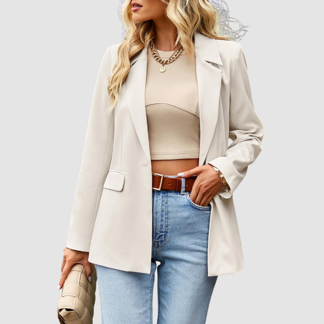Magdalena - Eleganter beiger Oversize-Blazer