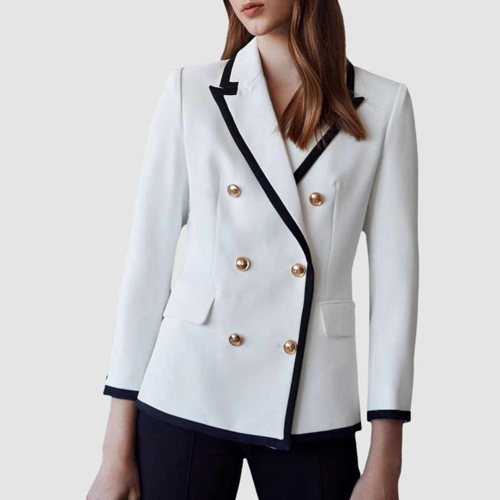 Sophie - Eleganter zweireihiger weißer Blazer