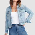 Mia - Stilvolle hellblaue Denim-Jacke
