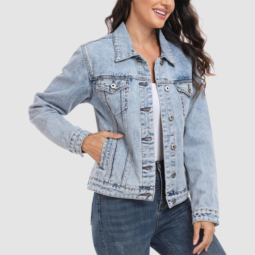 Theresa - Klassische taillierte Denim-Jacke