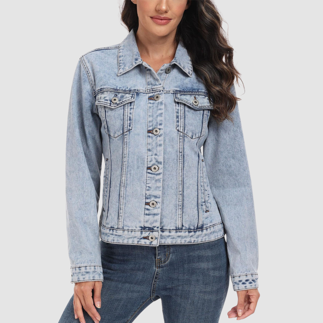 Theresa - Klassische taillierte Denim-Jacke