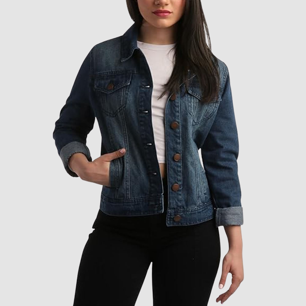 Christina - Klassische dunkelblaue Denim-Jacke