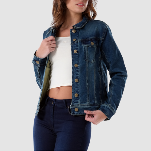 Christina - Klassische dunkelblaue Denim-Jacke