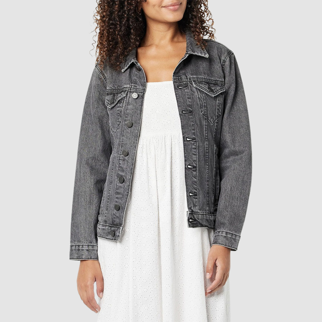 Victoria - Klassische graue Denim-Jacke