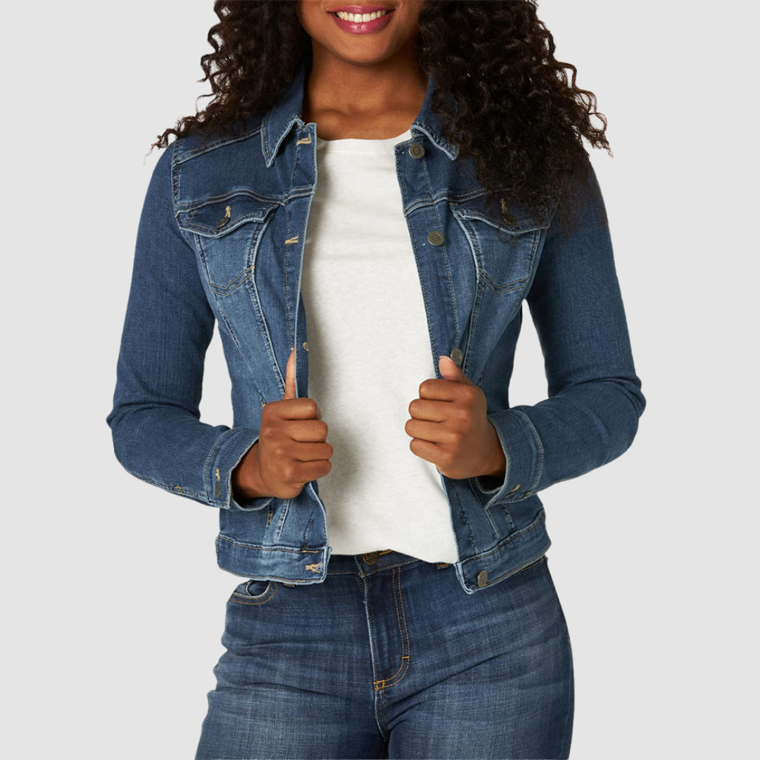 Laura - Klassische blaue Denim-Jacke