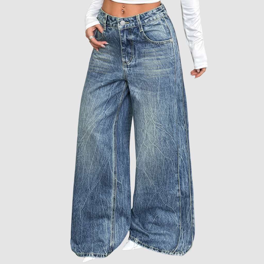 Luisa - Lässige weit geschnittene Denim-Hose