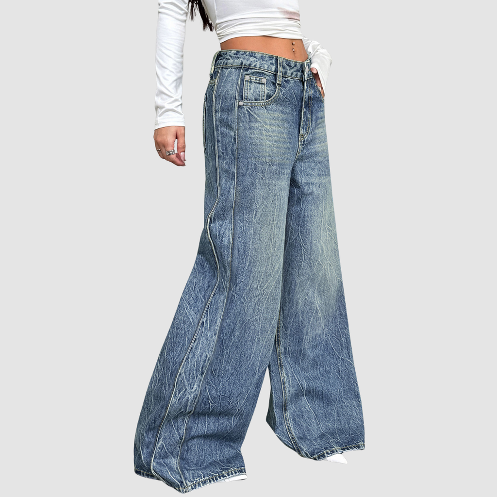 Luisa - Lässige weit geschnittene Denim-Hose