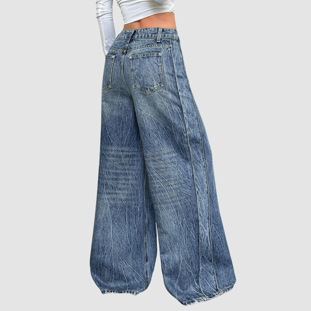 Luisa - Lässige weit geschnittene Denim-Hose