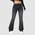 Marlene - Trendige ausgestellte schwarze Jeans